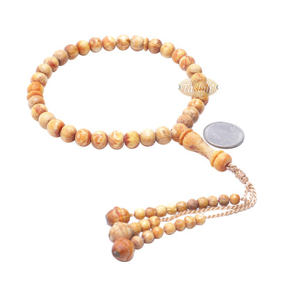 Scented 33-Bead Pine Pitch Wood Muslim Prayer Beads Rosary 8 mm Wood Misbaha