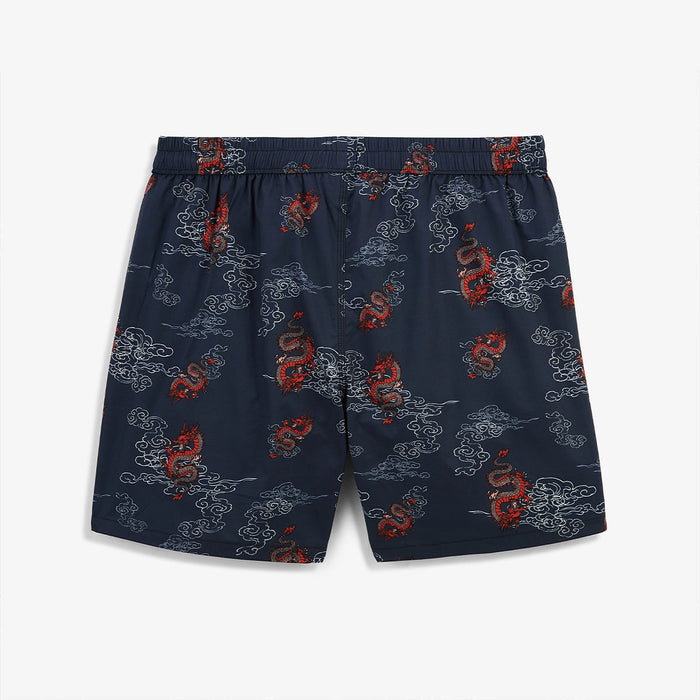 Short de bain imprime dragons Nestor bleu marine HOMME SERGE BLANCO