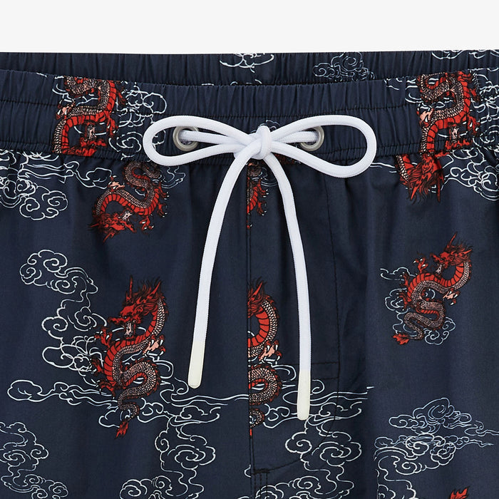 Short de bain imprime dragons Nestor bleu marine HOMME SERGE BLANCO
