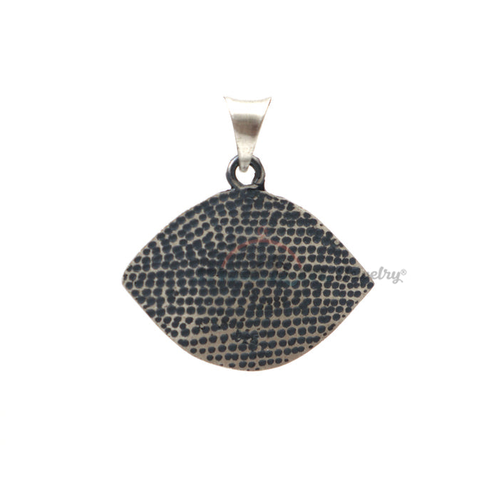 Sterling Silver Eye-Shaped "Wa In Yakaadu" Evil Eye Islamic Pendant