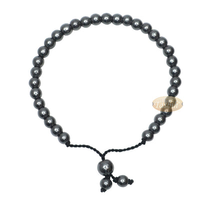 Stone Bracelet 33-Bead Hematite 6 mm Beads without Dividers Zikr