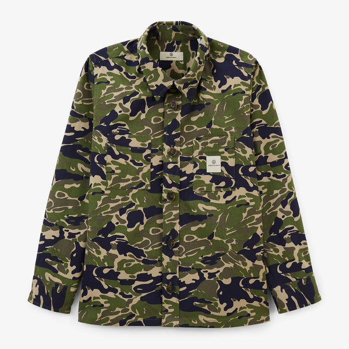 Chemise Manches Longues En Coton Motif Camouflage Deux Poches Poitrine Clovis Junior SERGE BLANCO