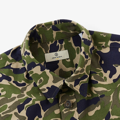 Chemise Manches Longues En Coton Motif Camouflage Deux Poches Poitrine Clovis Junior SERGE BLANCO