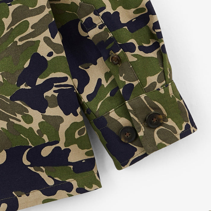 Chemise Manches Longues En Coton Motif Camouflage Deux Poches Poitrine Clovis Junior SERGE BLANCO
