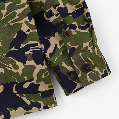 Chemise Manches Longues En Coton Motif Camouflage Deux Poches Poitrine Clovis Junior SERGE BLANCO