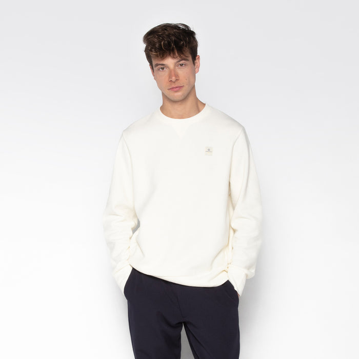 Sweat à Col Rond Uni Blanc Ivoire Homme SERGE BLANCO
