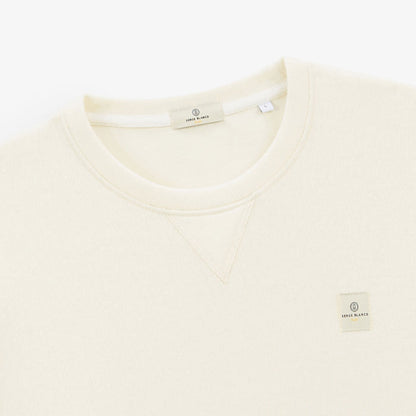 Sweat à Col Rond Uni Blanc Ivoire Homme SERGE BLANCO