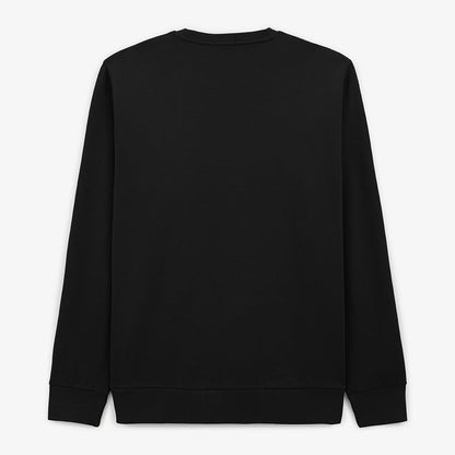 Sweat avec col rond noir uni en coton homme SERGE BLANCO