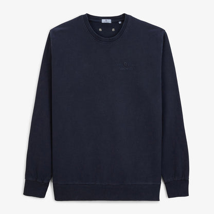Sweat col rond Archives Teinture Old en Coton Bleu Marine Homme SERGE BLANCO