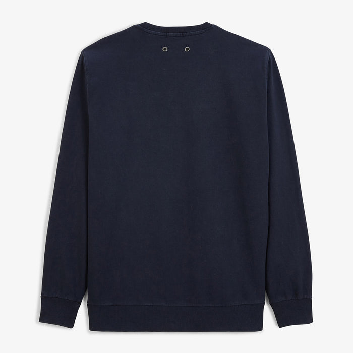 Sweat col rond Archives Teinture Old en Coton Bleu Marine Homme SERGE BLANCO