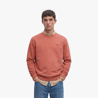 Sweat col rond Archives teinture old en coton orange rouille
