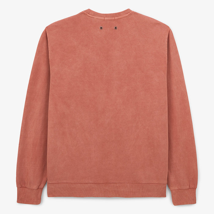 Sweat col rond Archives teinture old en coton orange rouille Homme SERGE BLANCO