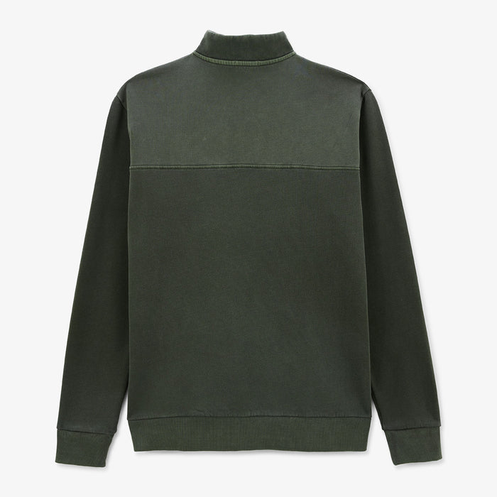 Sweat en coton avec col zippe vert anglais homme SERGE BLANCO