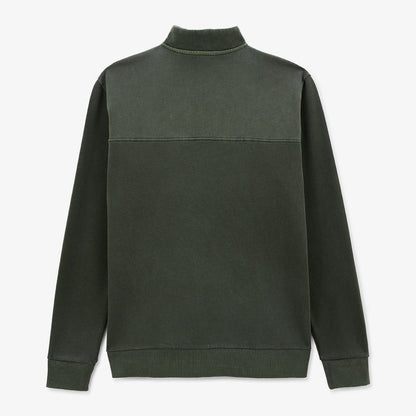 Sweat en coton avec col zippe vert anglais homme SERGE BLANCO