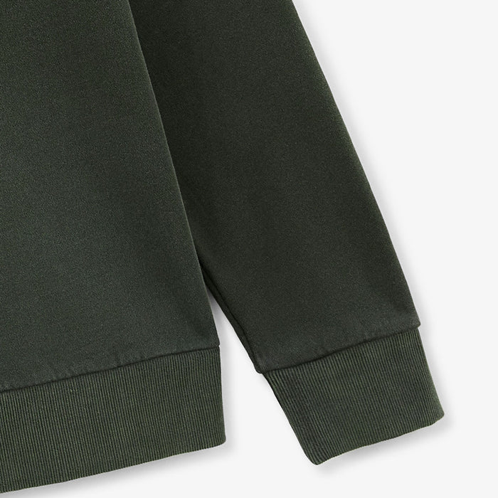 Sweat en coton avec col zippe vert anglais homme SERGE BLANCO
