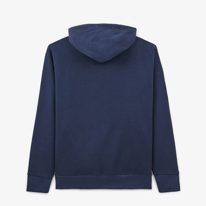 Sweat molleton à capuche en coton Sidney zippé bleu marine homme serge blanco