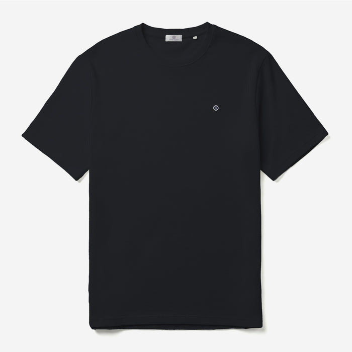 T-shirt Col Rond en Coton Gaufré Théo Bleui Foncé Homme SERGE BLANCO