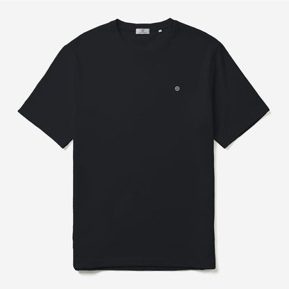 T-shirt Col Rond en Coton Gaufré Théo Bleui Foncé Homme SERGE BLANCO