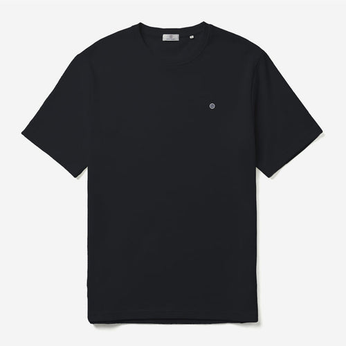 T-shirt Col Rond en Coton Gaufré Théo Bleui Foncé Homme SERGE BLANCO