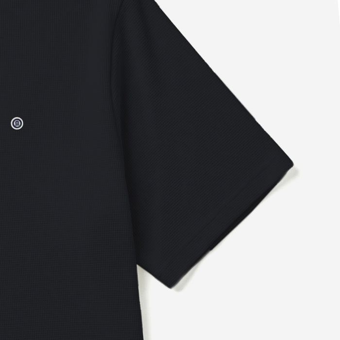 T-shirt Col Rond en Coton Gaufré Théo Bleui Foncé Homme SERGE BLANCO