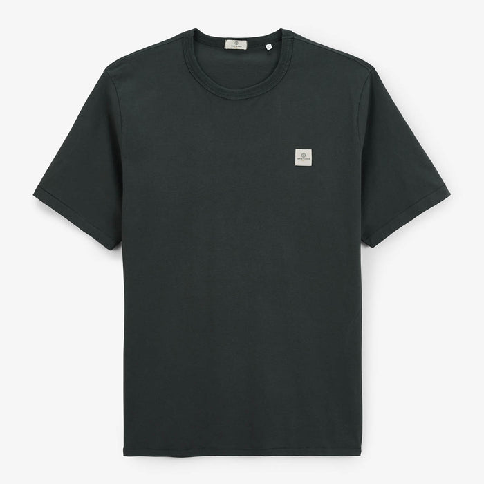 T-shirt Col Rond En Jersey De Coton Gris Carbone Imprimé Dos Homme SERGE BLANCO