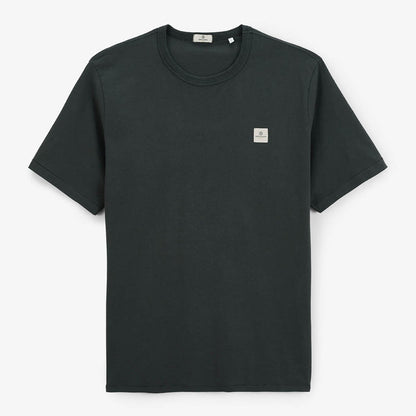 T-shirt Col Rond En Jersey De Coton Gris Carbone Imprimé Dos Homme SERGE BLANCO