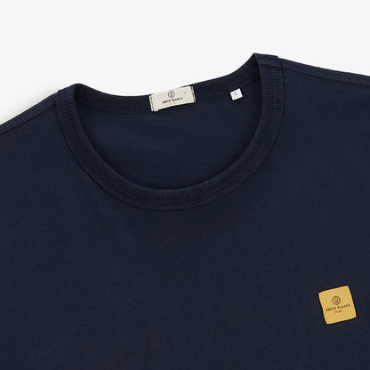T-shirt Col Rond En Jersey de Coton Imprimé Dos Bleu Marine Homme SERGE BLANCO