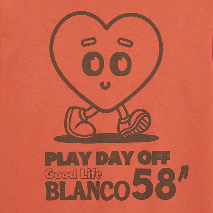 T-shirt Col Rond En Jersey de Coton Imprimé Dos Orange Rouille Homme SERGE BLANCO