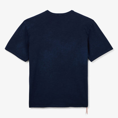 T-shirt col rond en jersey de coton slub pigment dye bleu marine HOMME SERGE BLANCO