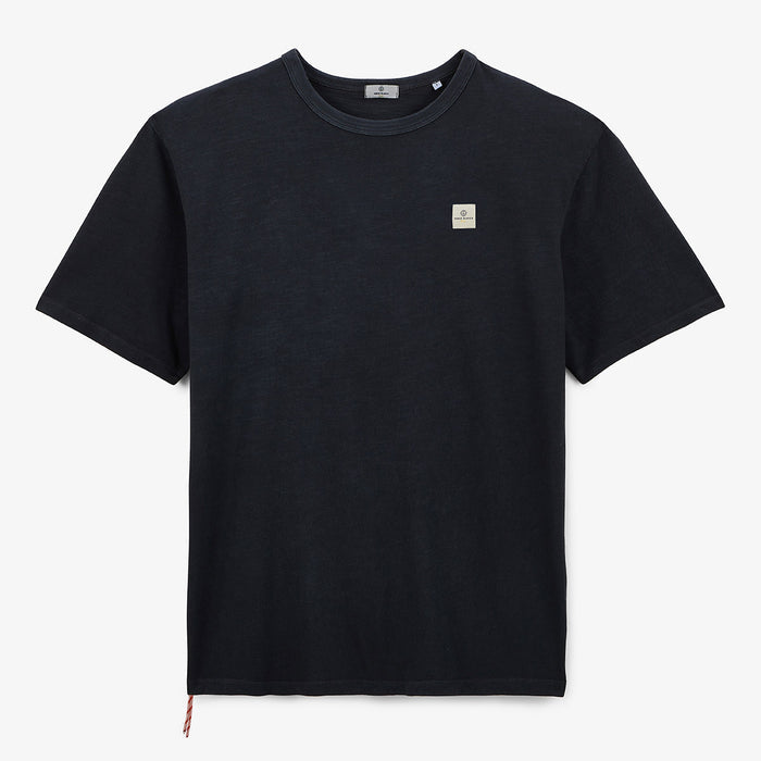 T-shirt col rond en jersey de coton slub pigment dye gris carbone HOMME SERGE BLANCO