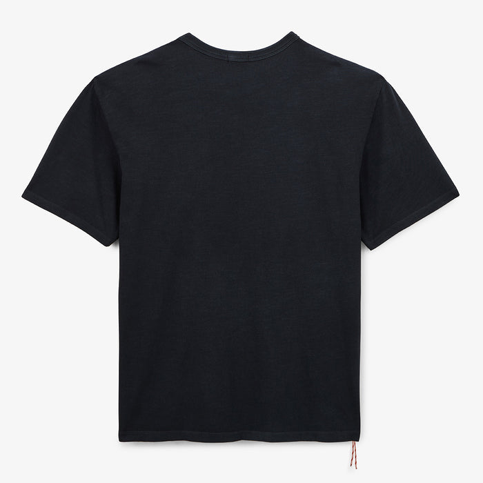 T-shirt col rond en jersey de coton slub pigment dye gris carbone HOMME SERGE BLANCO