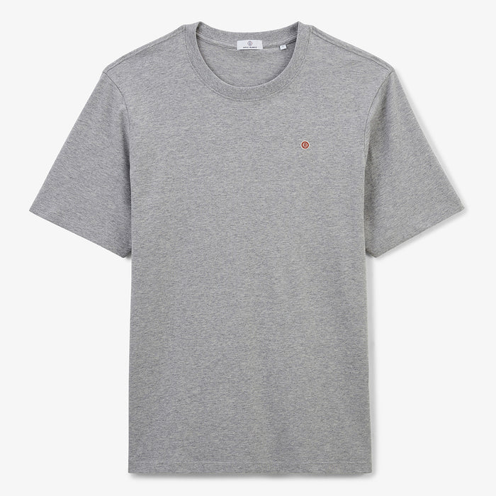 T-shirt col rond imprime dos piments en coton gris chine HOMME SERGE BLANCO