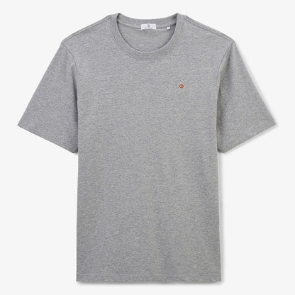 T-shirt col rond imprime dos piments en coton gris chine HOMME SERGE BLANCO
