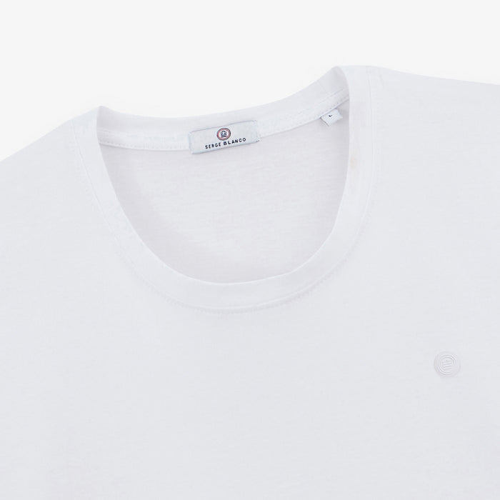 T-shirt col rond Théo en coton blanc