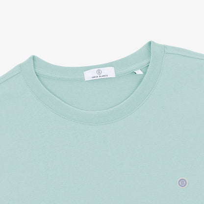 T-shirt col rond Theo en coton bleu celeste HOMME SERGE BLANCO