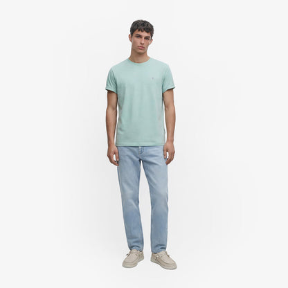 T-shirt col rond Théo en coton bleu céleste