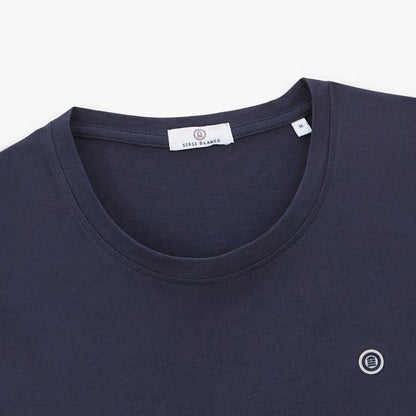 T-shirt col rond Theo en coton bleu marine HOMME SERGE BLANCO