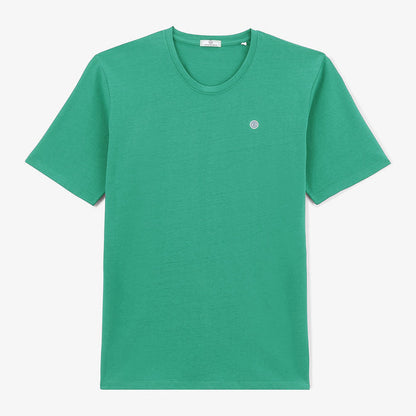 Tshirt col rond Theo en coton bleu turquoise HOMME SERGE BLANCO