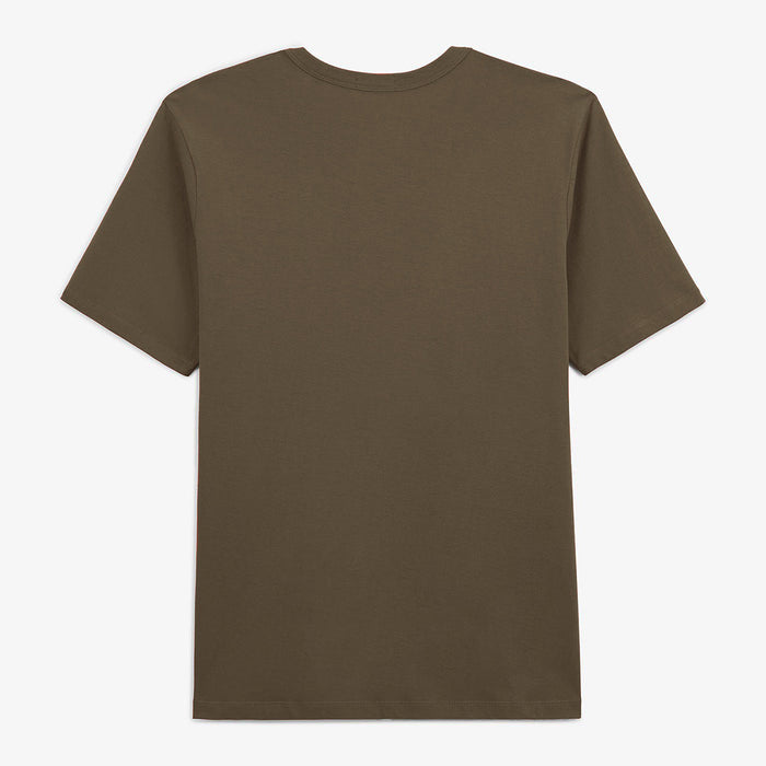 T-shirt col rond Theo en coton marron argile HOMME SERGE BLANCO