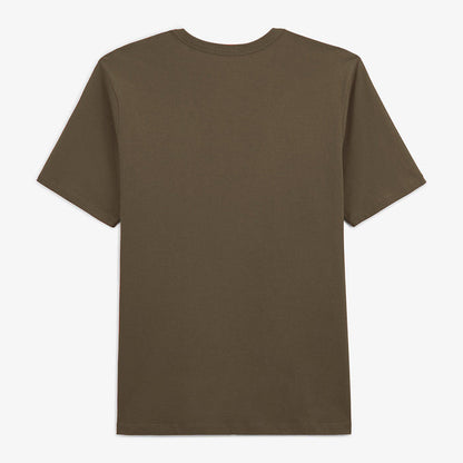 T-shirt col rond Theo en coton marron argile HOMME SERGE BLANCO