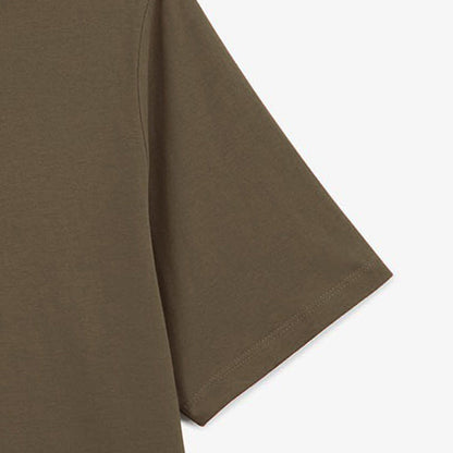 T-shirt col rond Theo en coton marron argile HOMME SERGE BLANCO