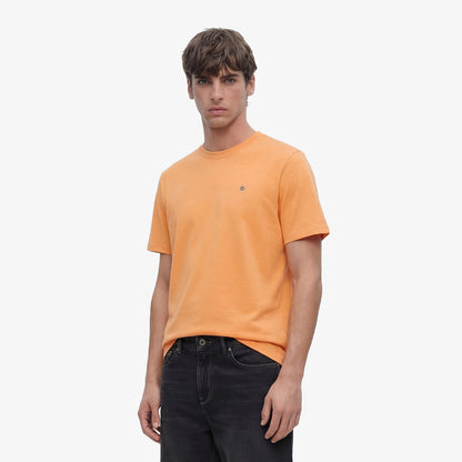 T-shirt col rond Théo en coton orange tangerine