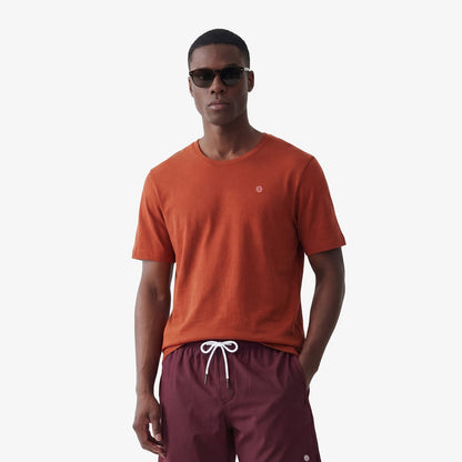 T-shirt col rond Théo en coton rouge