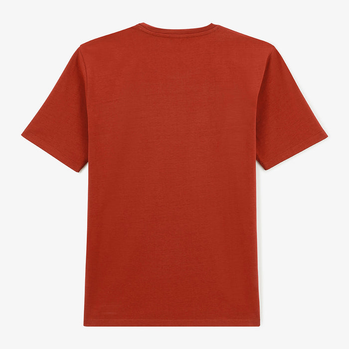 T-shirt col rond Theo en coton rouge HOMME SERGE BLANCO