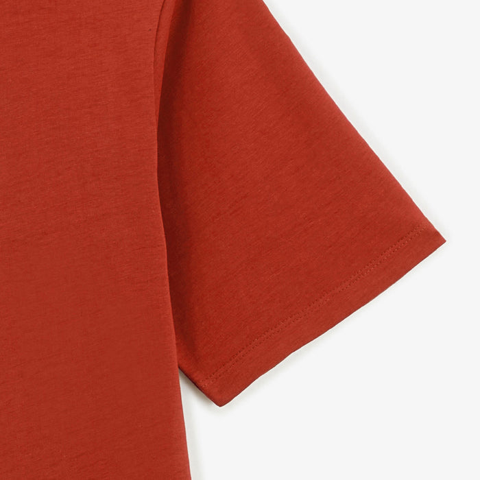 T-shirt col rond Theo en coton rouge HOMME SERGE BLANCO