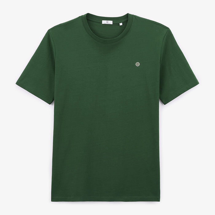 Tshirt col rond Theo en coton vert militaire HOMME SERGE BLANCO