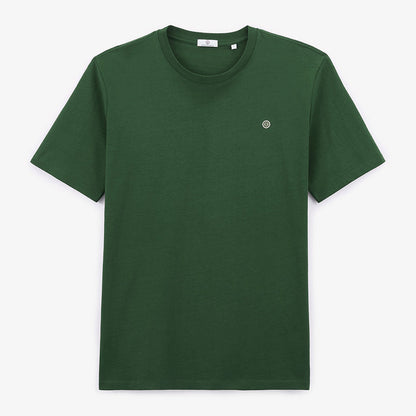 Tshirt col rond Theo en coton vert militaire HOMME SERGE BLANCO