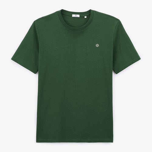 Tshirt col rond Theo en coton vert militaire HOMME SERGE BLANCO