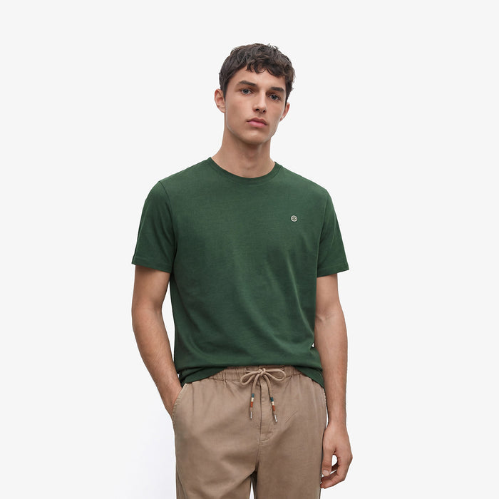 Tshirt col rond Theo en coton vert militaire HOMME SERGE BLANCO