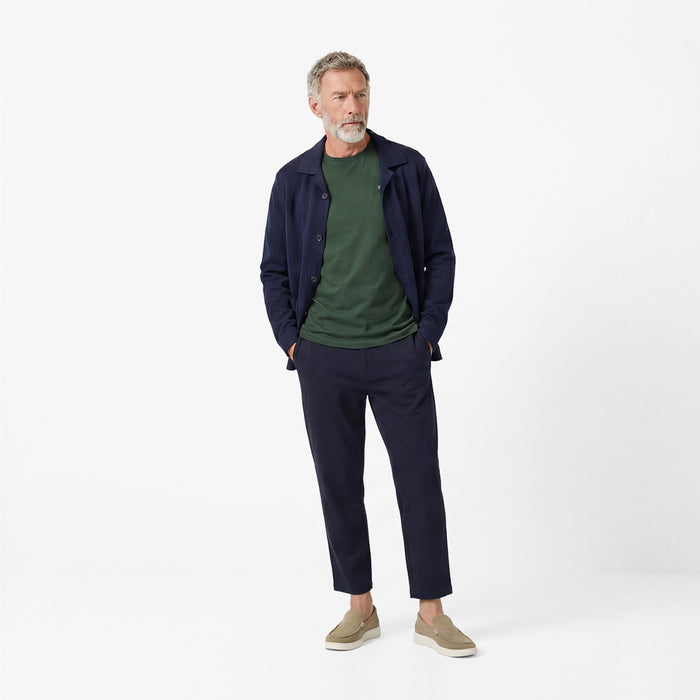 T-shirt col rond Théo en coton vert militaire
